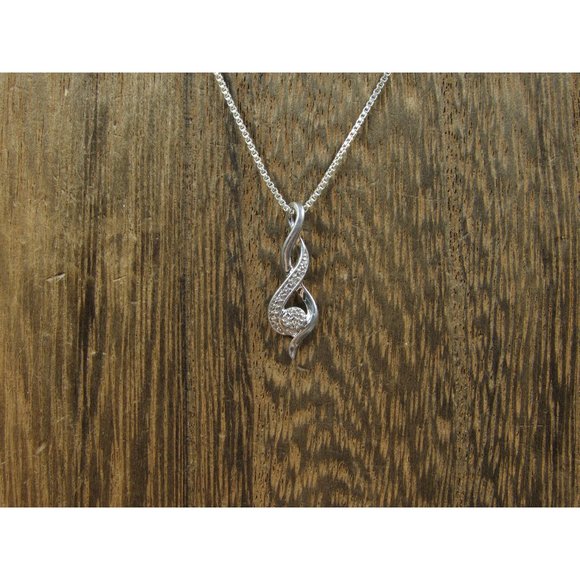 16" Sterling Silver Small Diamond Chips Simple Necklace Vintage Minimalist - Picture 1 of 7